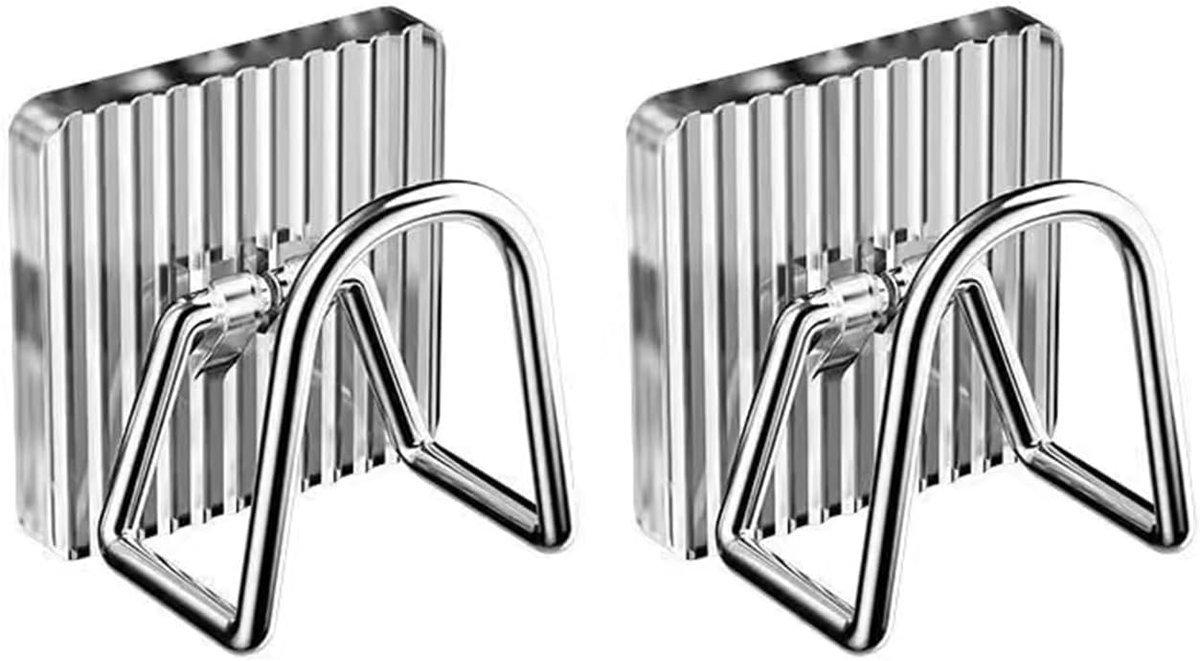 2 stuks sponshouders voor keuken, keukenspoelbak, sponshouder, waterdichte haken, keukenaccessoires voor het opbergen en afdruipen in het huishouden (Transparant)