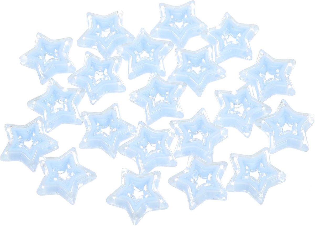 Kralen, 22 x 6 mm acryl mini-holle glinsterende kleine ster bulk kralen voor knutselwerk (blauw)
