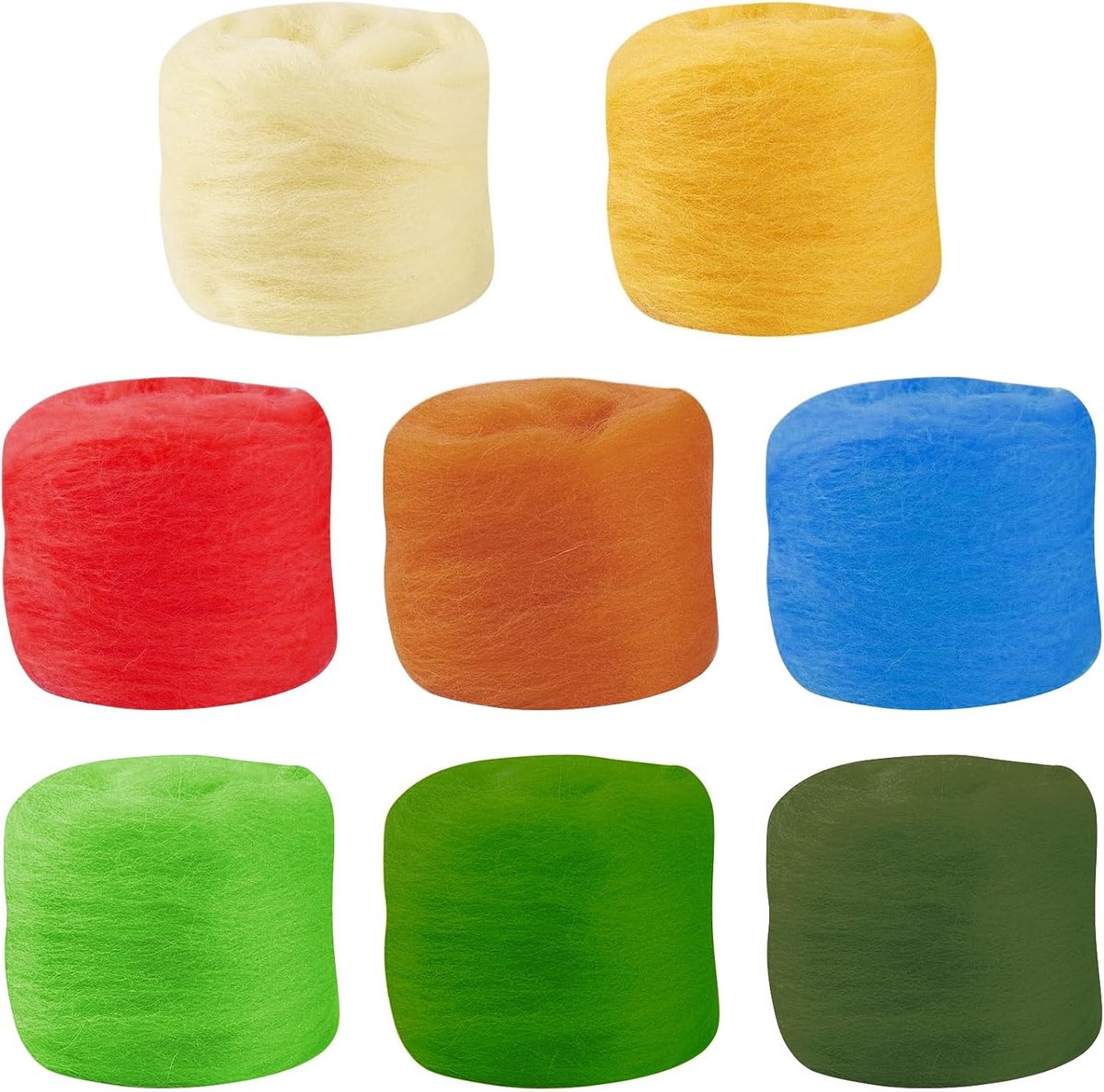 8 kleuren wolvilt, viltwol, viltwol, kleurrijke pompons, viltwol, wolvilt, om te knutselen en voor creatieve details voor professionele beginners (stijl 2)