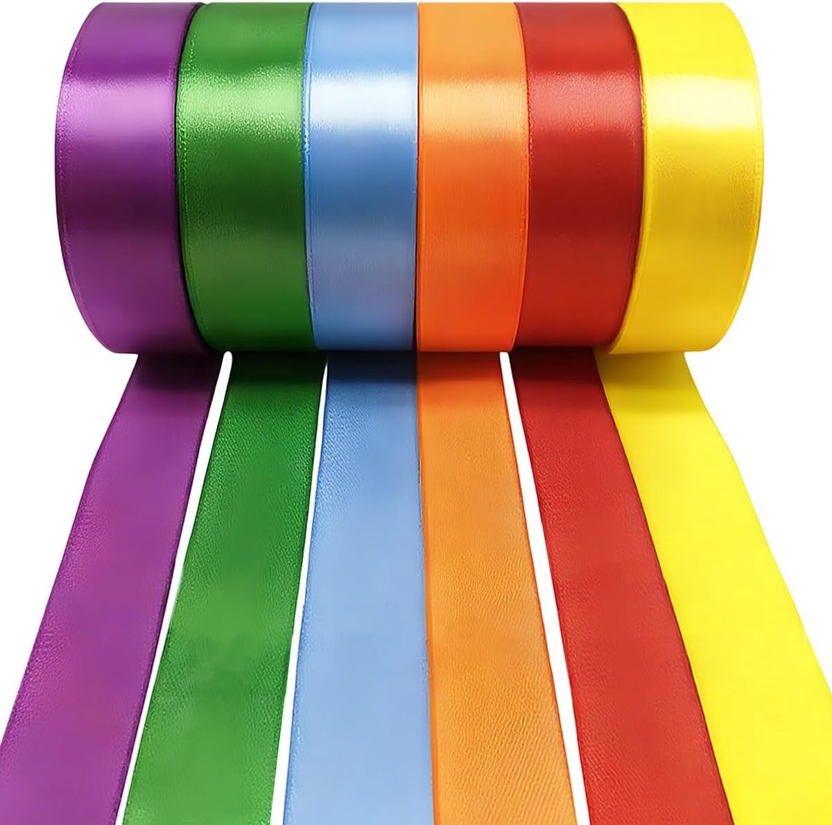25 mm x 22 m, satijnen lint, kleurrijke stoffen lint, cadeaulint om te knutselen, satijnen lint voor geschenkverpakkingen, knutselen, bruiloften en decoratieve strikken