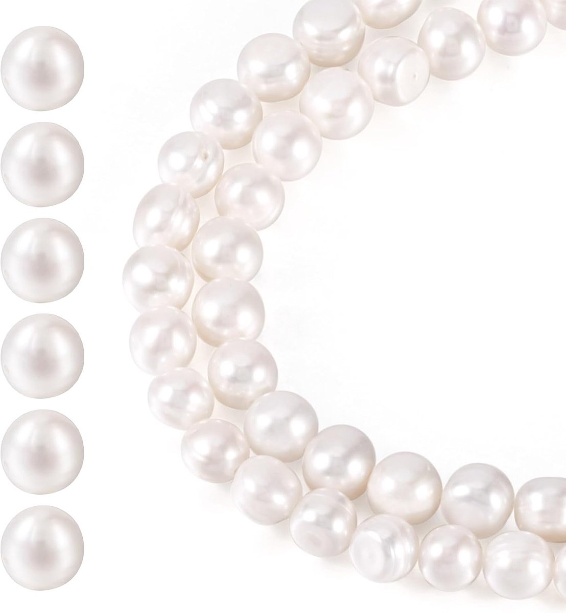 52 stuks Zoetwater gekweekte parelkralen 6-8mm natuurlijke onregelmatige schelpen losse kralen roomwit voor DIY vrouwen oorbellen armband sieraden maken decor