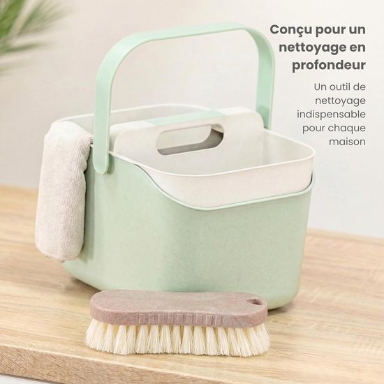 Multifunctionele borstel - Harde en duurzame borstelharen - 12 x 6 x 4 cm - Gemaakt in Spanje van gerecyclede materialen - Plat ergonomisch ontwerp - Bruin — afbeelding 5