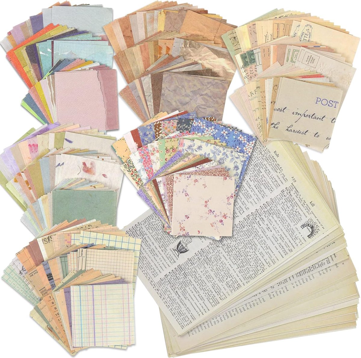 417 stuks scrapbook papier, 180 patronen, vintage scrapbook stickers, dagboekaccessoires, scrapbook stickers, accessoires voor scrapbooking, DIY, schrijven, album, tekeningen, reisdagboek