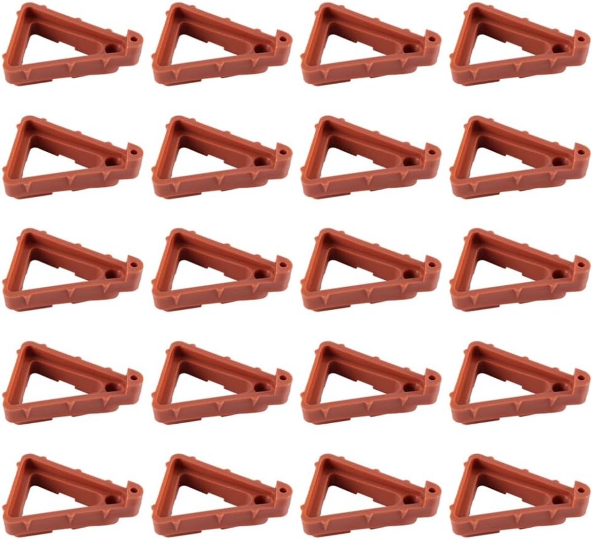 20 stuks buitenbloempotvoeten, plantenvoeten, bloemstandaard, pot, driehoekige beugel voor terracotta pot, bruin