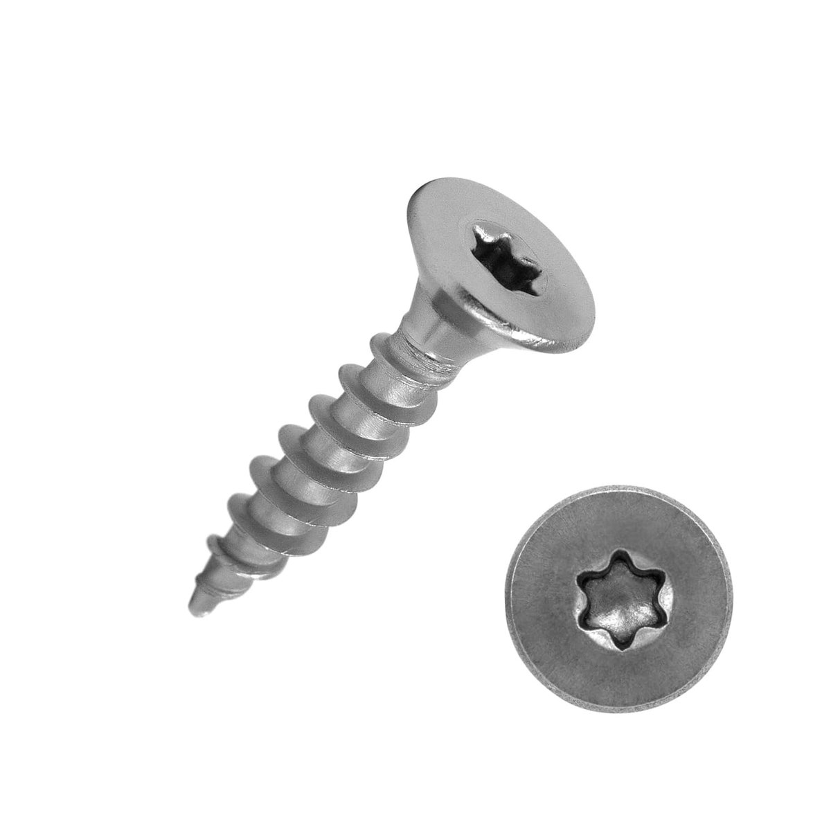 Spaanplaatschroeven met verzonken kop en Torx-aandrijving (TX) van roestvrij staal A2 / VA2, volledige schroefdraad, houten schroef, universele schroef, 3,0 x 40 mm, 50 stuks