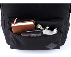 SnelShoppen - Nitro Unisex Urban Plus Rugzak 28 L - True Black - Ideaal voor School, Werk, Reizen en Outdoor Activiteiten