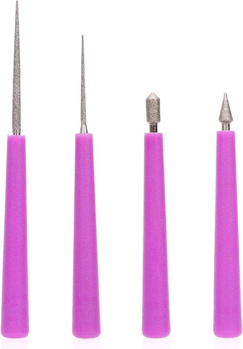 Kralen Gat Vergroter Gereedschap Kralen Ruimer met Plastic Handvatten voor Het Vergroten Van Gaten Plastic Glas Metalen Kralen Doe-Het-Zelf Sieraden Maken (Paars)