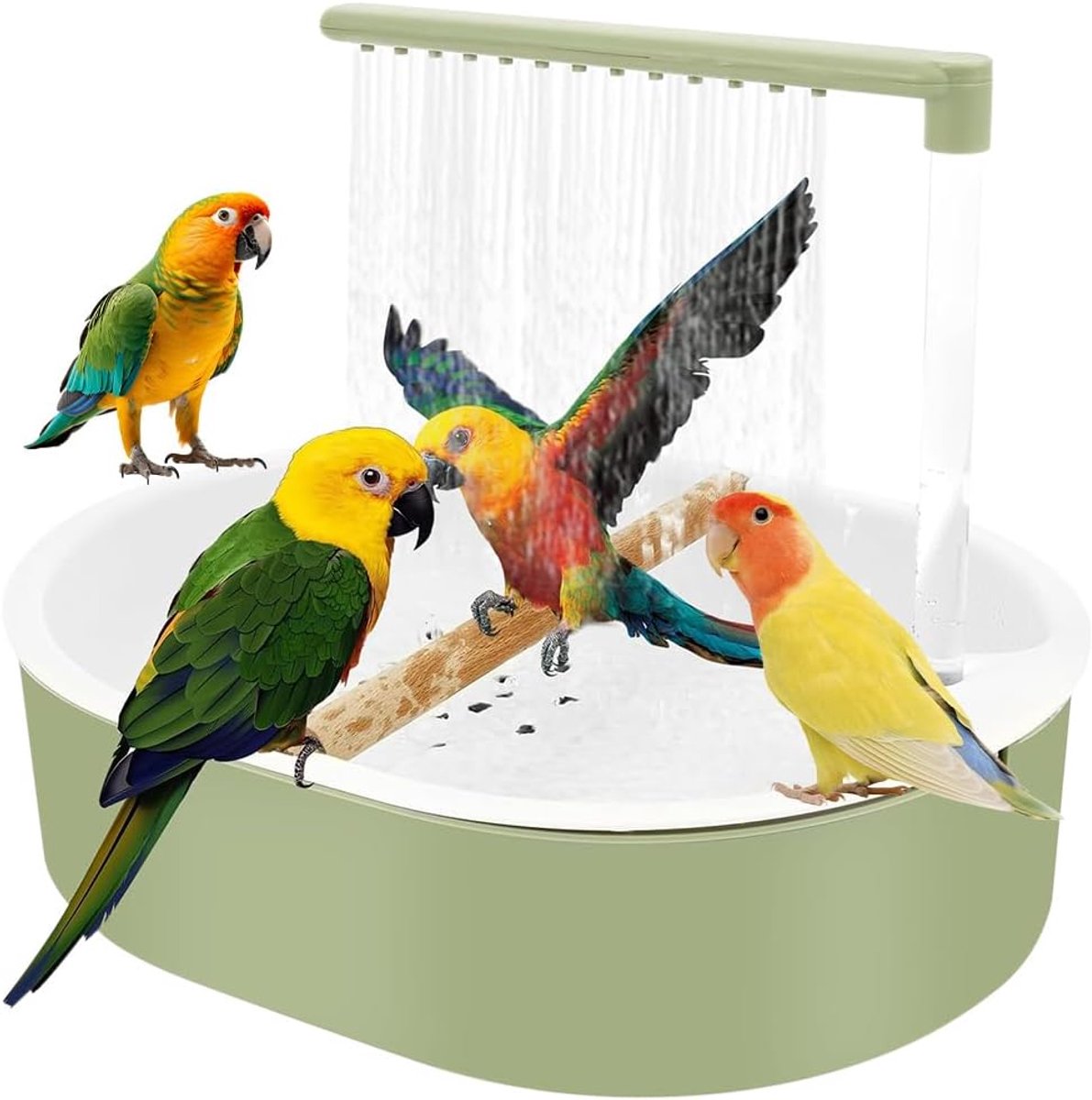 Vogelbad douche - Automatische vogelbad met circulatietap - 26 wateruitlaten - Ideaal voor parkieten en kaketoes - ShopVlot