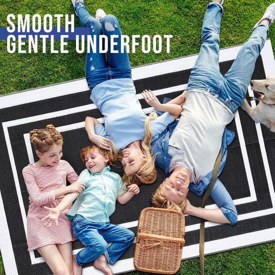 Waterproof Outdoor Kleed - Picknickkleed Strandkleed - Buiten Leven - Omkeerbaar UV Bestendig - 120 x 180 cm - Zwart Wit — afbeelding 4