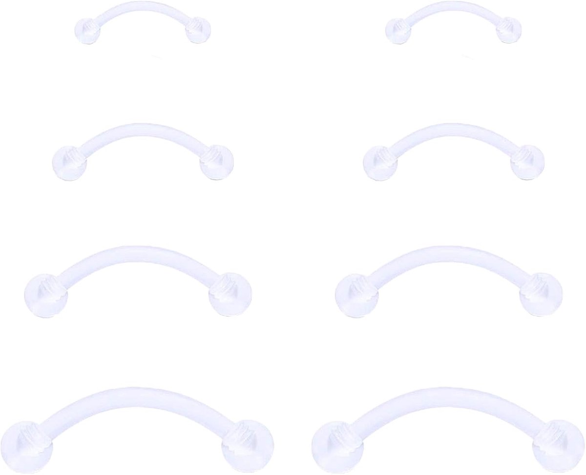 Barbells Retainer 16G Plastic Wenkbrauw Lip Helix Tragus Rook Bars 6-12mm Acryl Bioflex Piercing