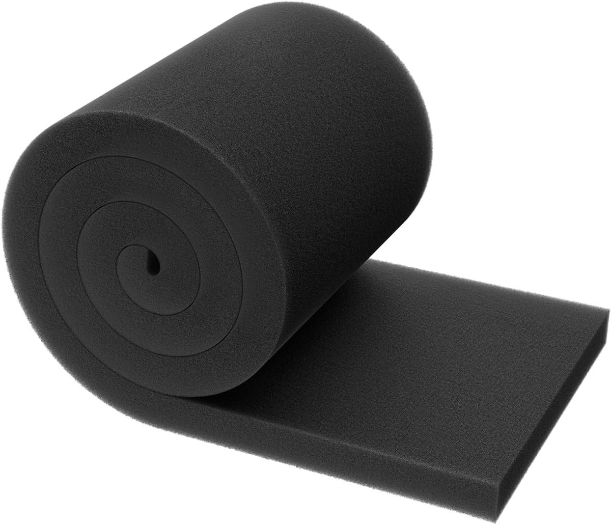 Aquarium Filter Media Pad voor Fish Tank Filters Aquarium Filter Media Spons Filter Floss Roll voor Sumps Vijvers Hydroponics Zwart Schuim Floss voor Waterfiltratie, 182 cm L x 30 cm B