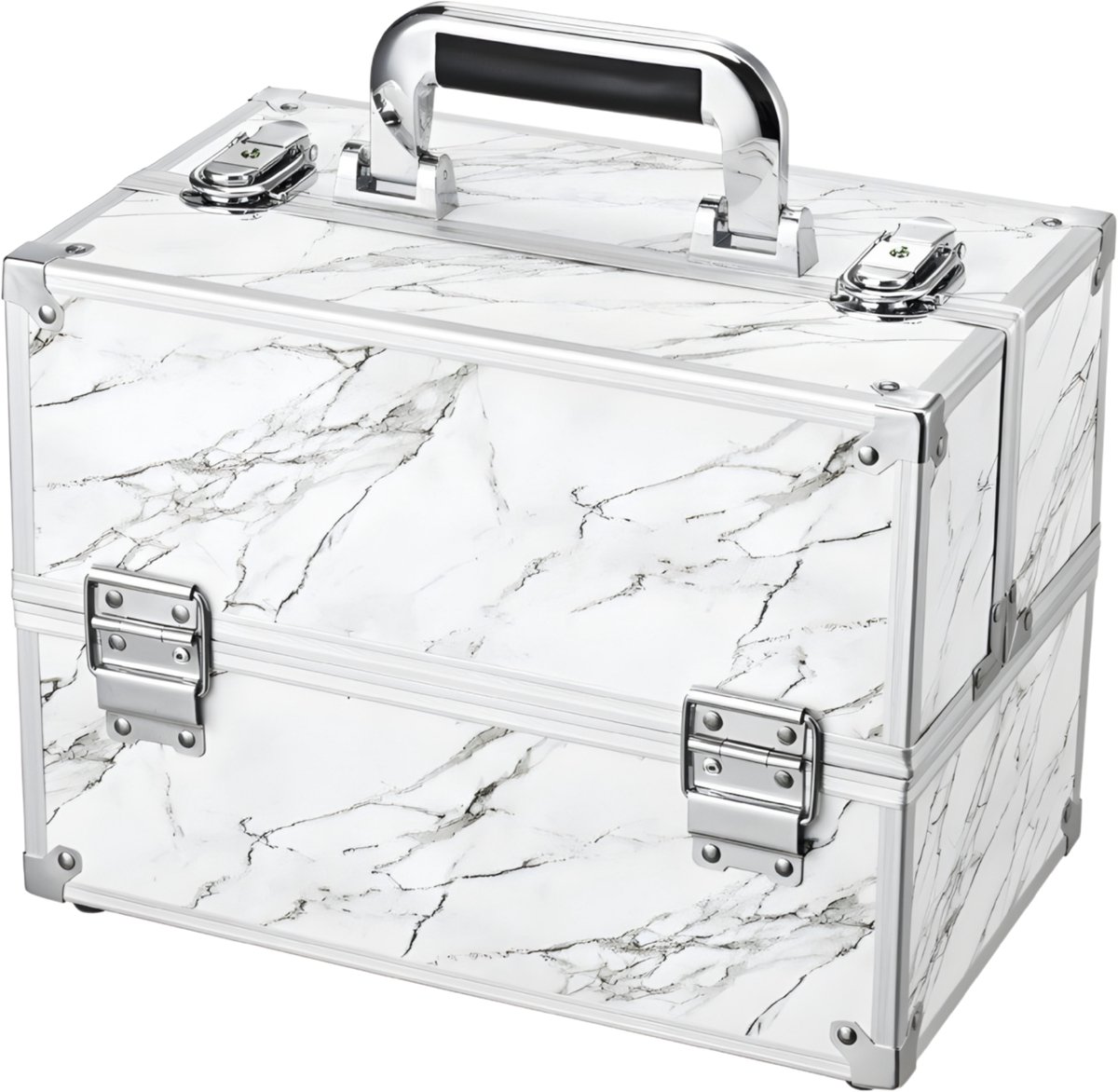Professionele Makeup Organizer - Grote Cosmeticakoffer met 6 Lades - Lock & Travel Case