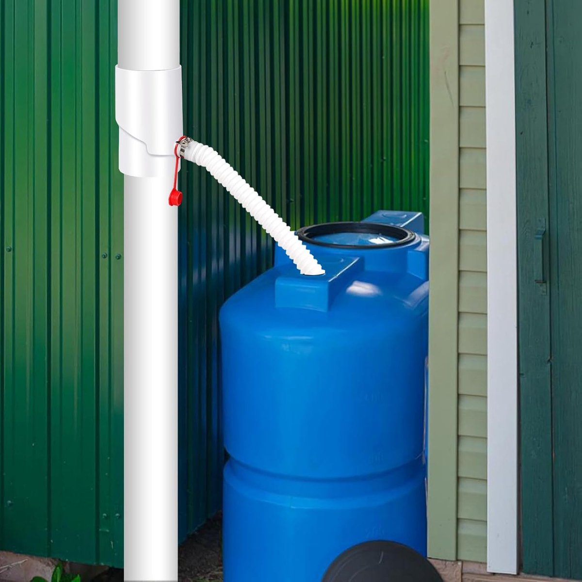 Regenwater Verzamelaar - Regenton Opvangbak - Tuin Sproeien - UV-Bestendig Materiaal - 10 cm - Wit