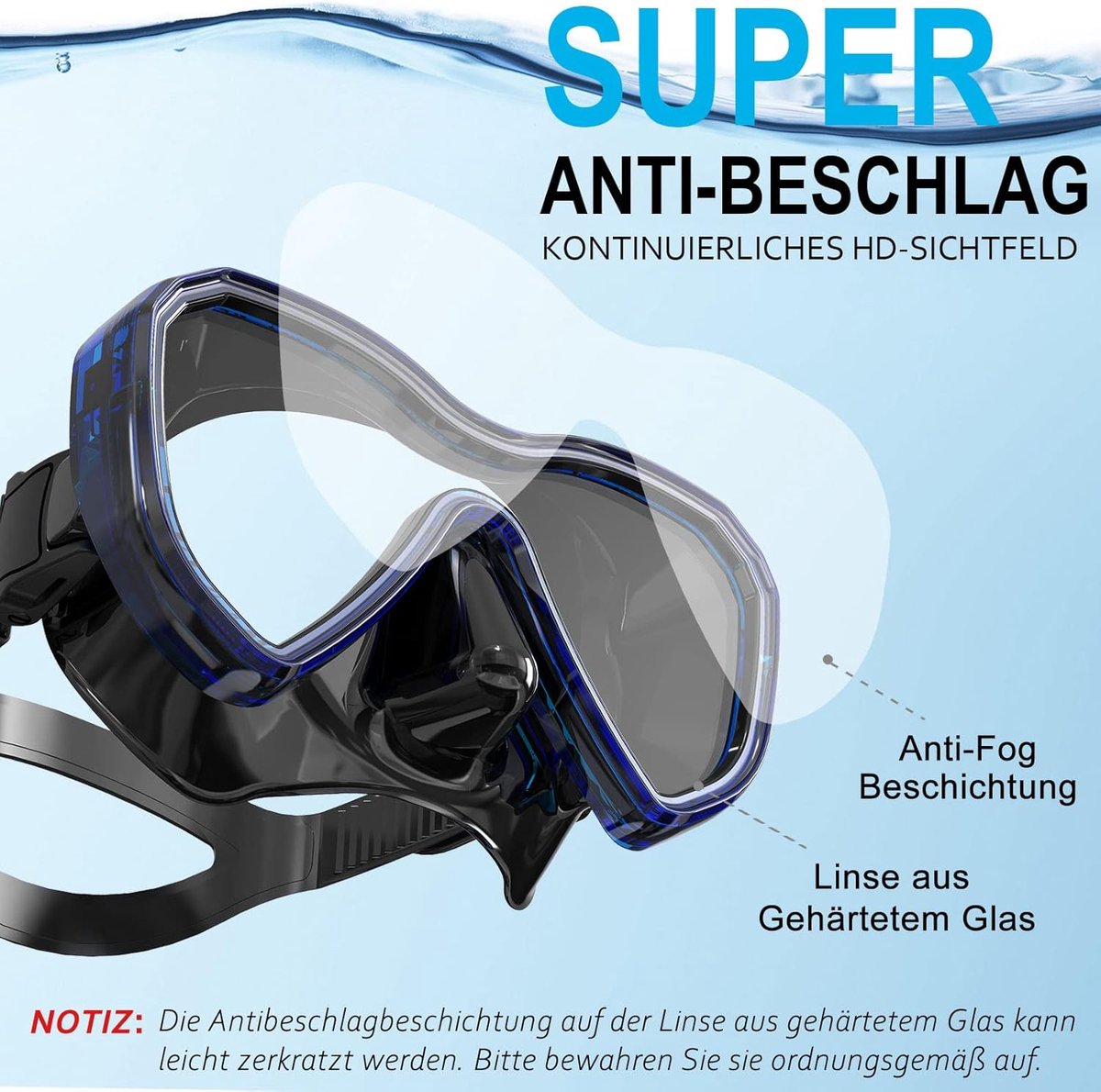 SnelShoppen - Verbeterd Panorama Snorkelmasker met 3-Kanaals Premium Dry Snorkelset voor Volwassenen - Waterdicht, Anti-condens, Anti-lek van Gehard G
