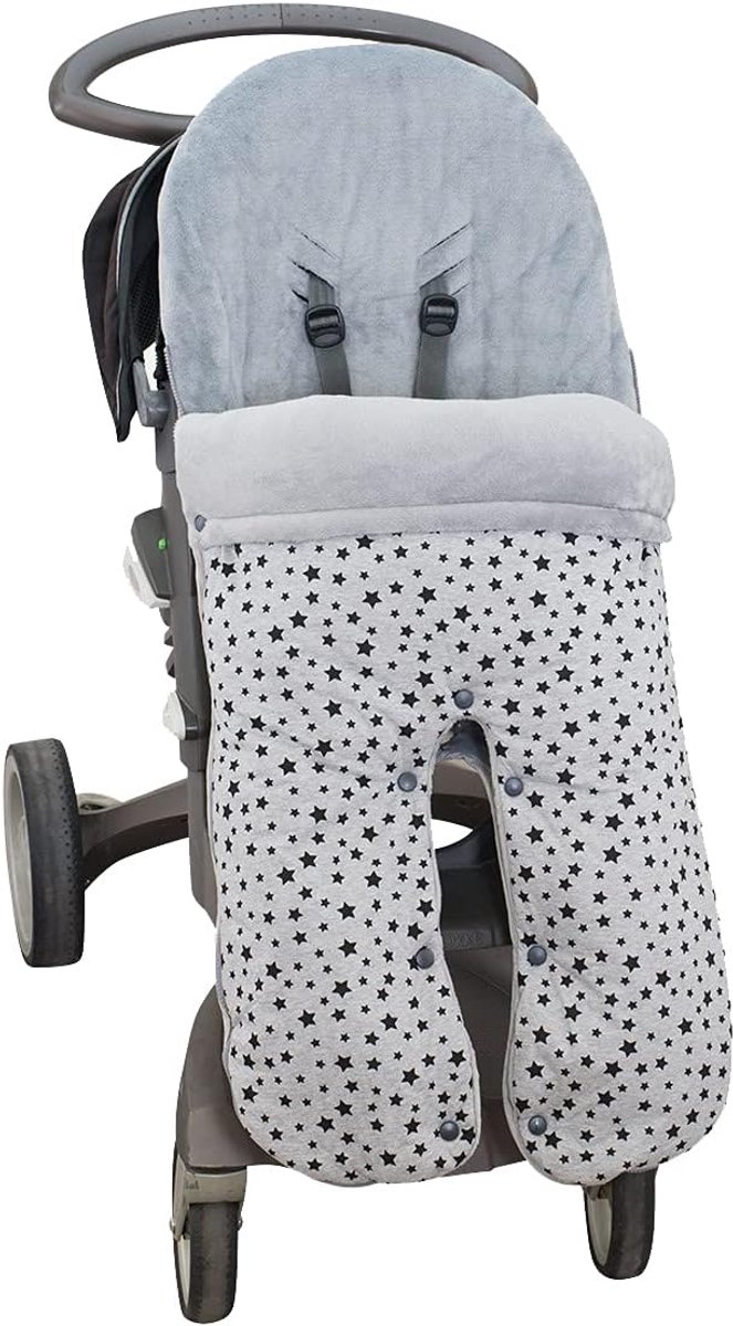 Kinderwagen Voetzak - Babyzak - Comfortabel Wandelen - Oeko-tex Gecertificeerd - 110 cm Lengte - Zwarte Ster — afbeelding 4