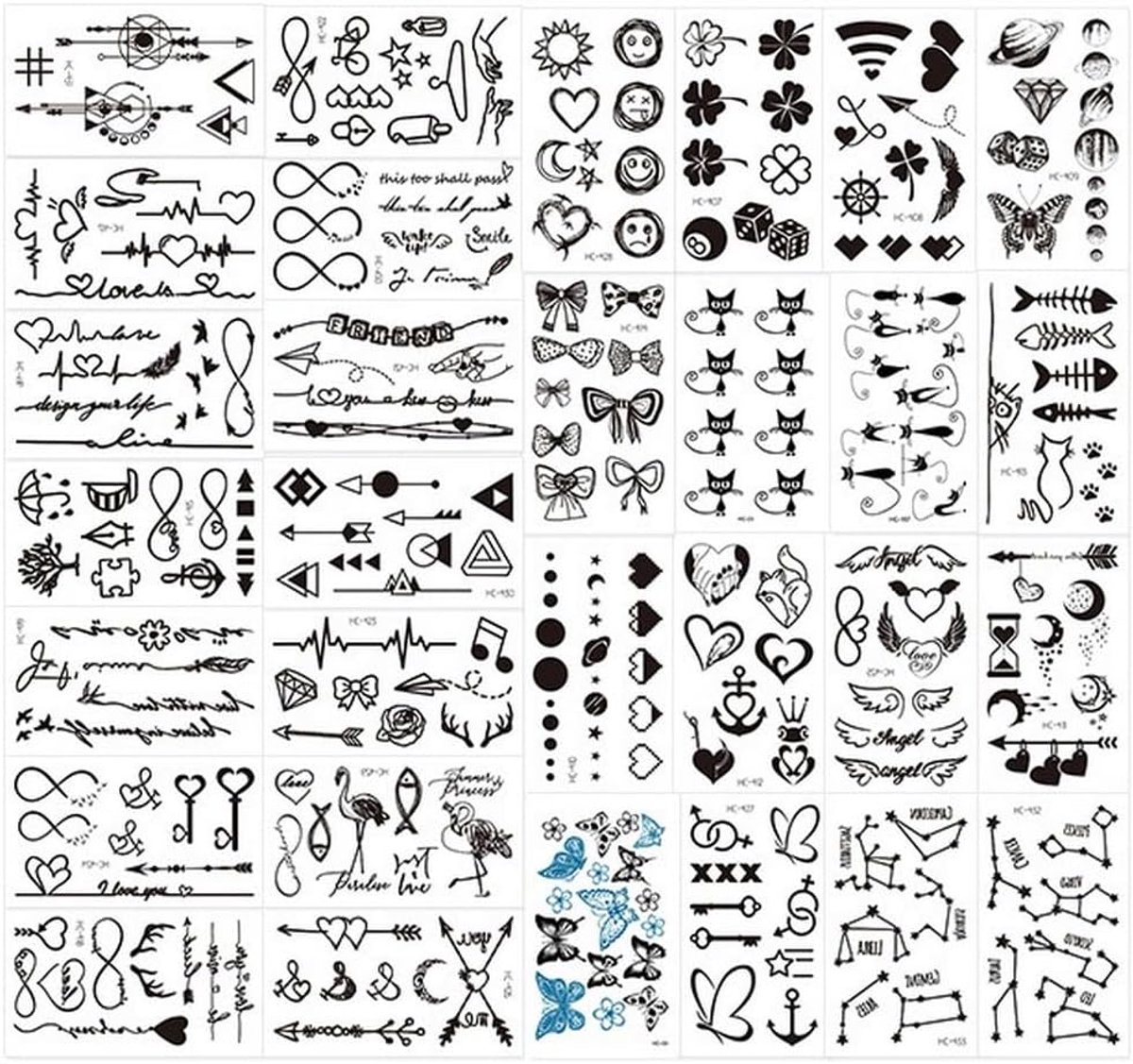 Tijdelijke Tattoo Donkere Serie Kleine Patroon Oor Terug Enkel Pols Sticker Persoonlijkheid Waterdichte Mannen En Vrouwen Simulatie Blijvende Zwarte Kleine Tattoo Tijdelijke Tatoeages
