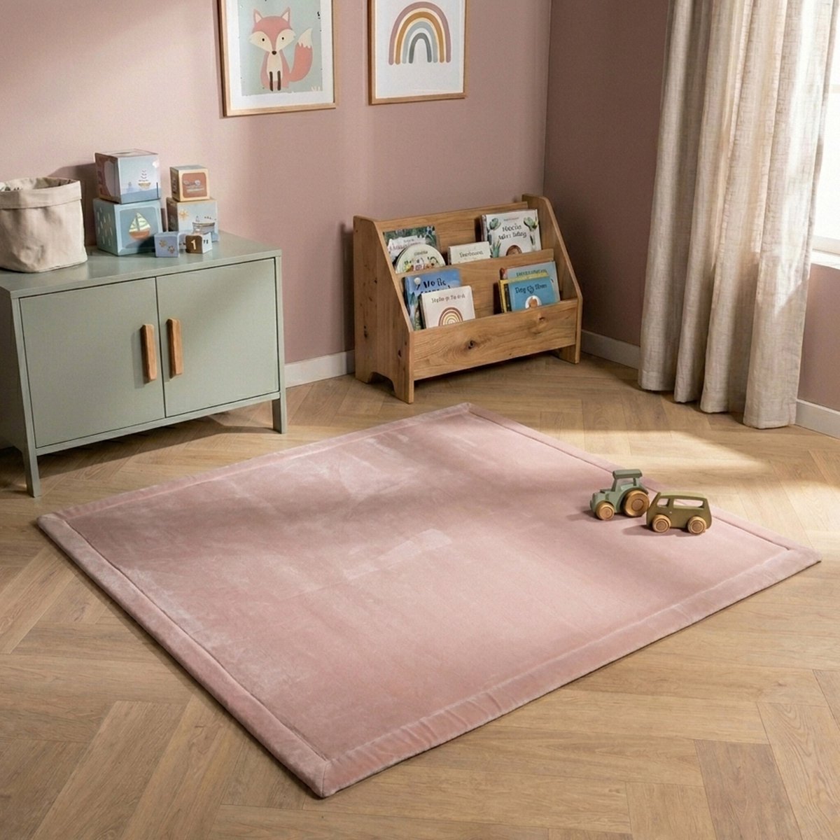 Little Olly Vierkante speelmat - Jip Roze - 150x150cm