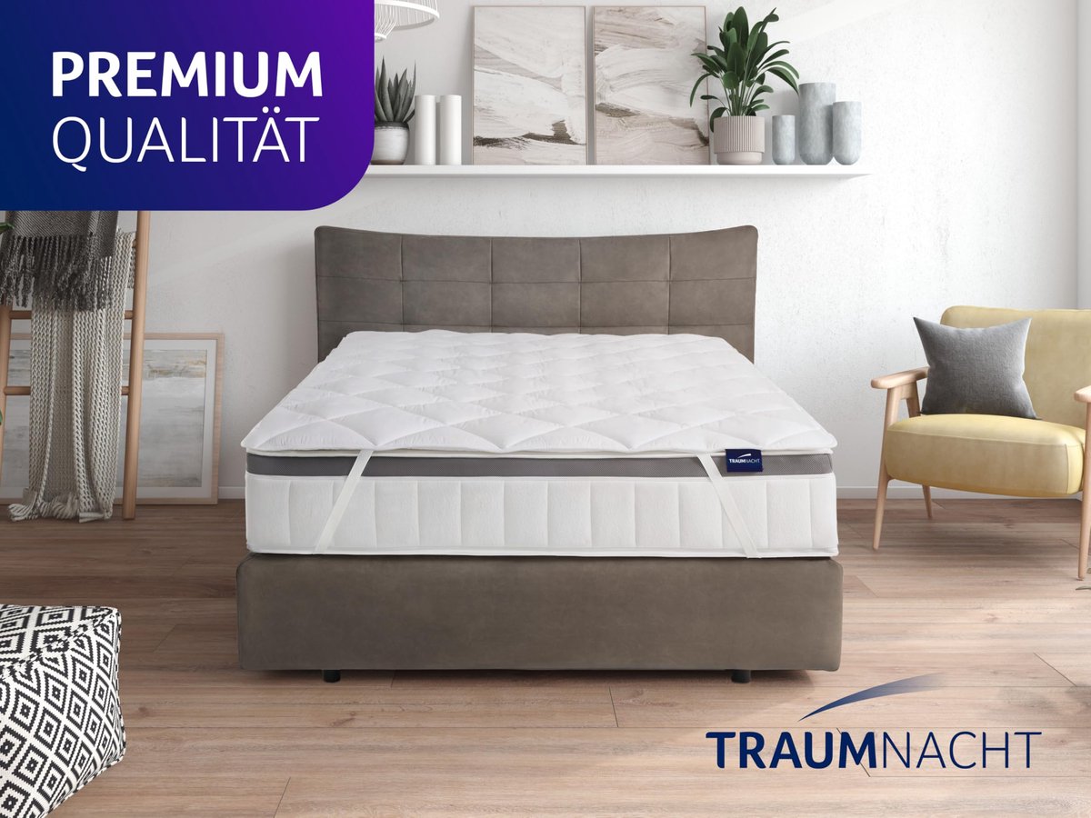 SnelShoppen - Traumnacht Comfort Microvezel Matrasbeschermer 90 x 200 cm - Gewatteerd, Ademend, Hoekelastieken, Wasbaar tot 60 °C, Perfect voor Bedden