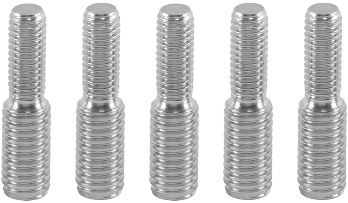 5 stuks M6 tot M8 dubbele eindschroefbouten met schroefdraad, 30 mm, 304 roestvrijstalen staafbouten, draadverloopadapter, mannelijk naar mannelijk, voor meubels