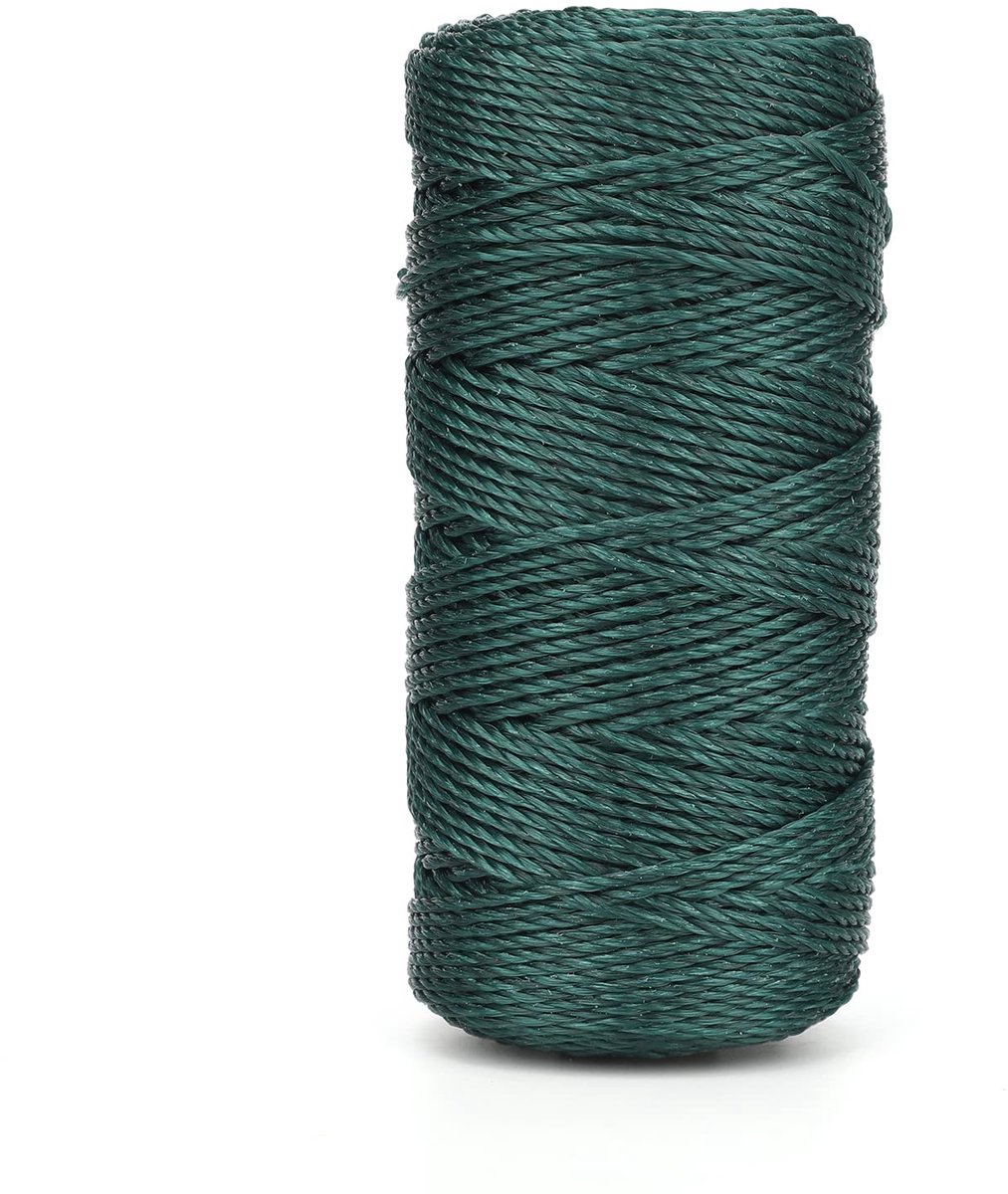 jijAcraft Groen nylon koord 2 mm, 130 m tuinkoord, groen inpakkoord, weerbestendig, scheurvast, voor tuinieren, ondersteuning van planten, knutselen, kamperen