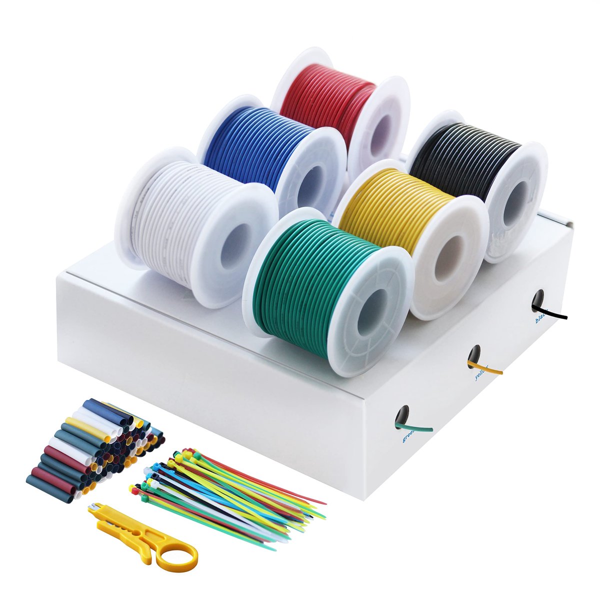 0,75 mm² elektrische draad, 18 AWG elektrische draden, flexibele siliconen draadset, 6 kleuren, elk 8 meter) voor doe-het-zelf RC-vliegtuigen, huishoudelijke apparaten, meters enz.