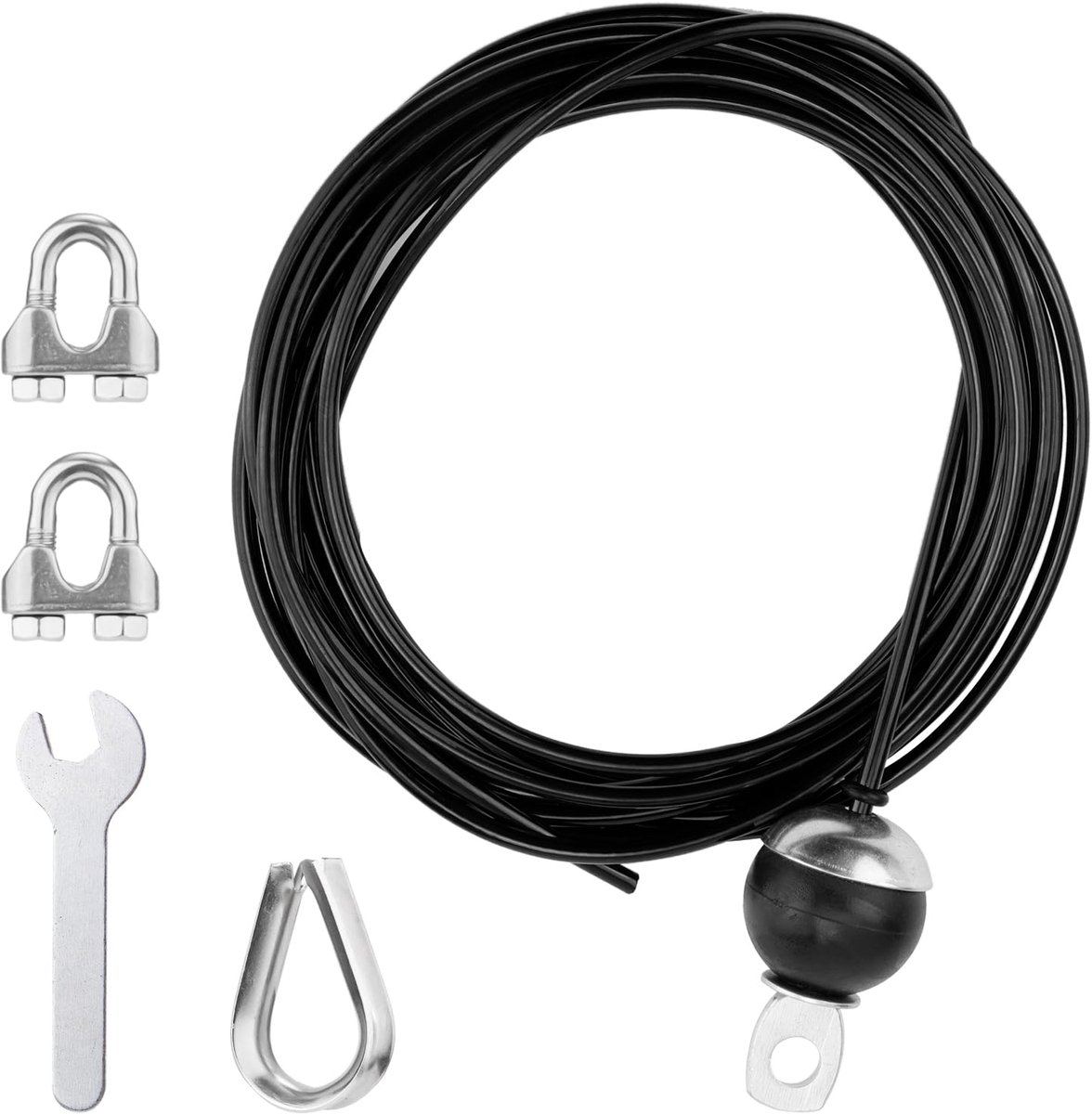 500cm Fitness Katrolkabel, Verstelbaar Home Gym Vervangingskabels Katrolsysteem Gym Heavy Duty Fitness Staaldraad 5mm Dik voor Katrol Machine Accessoires Home Gym