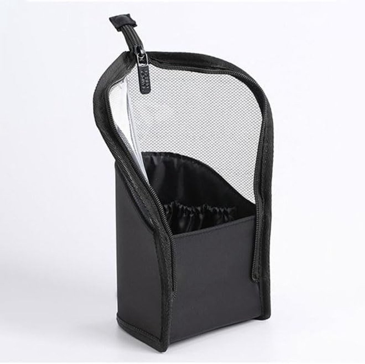 Make-up Borstels Organizer Tas voor Reizen, Waterdicht en Ruimtebesparend, Zwart en Eenvoudig Design