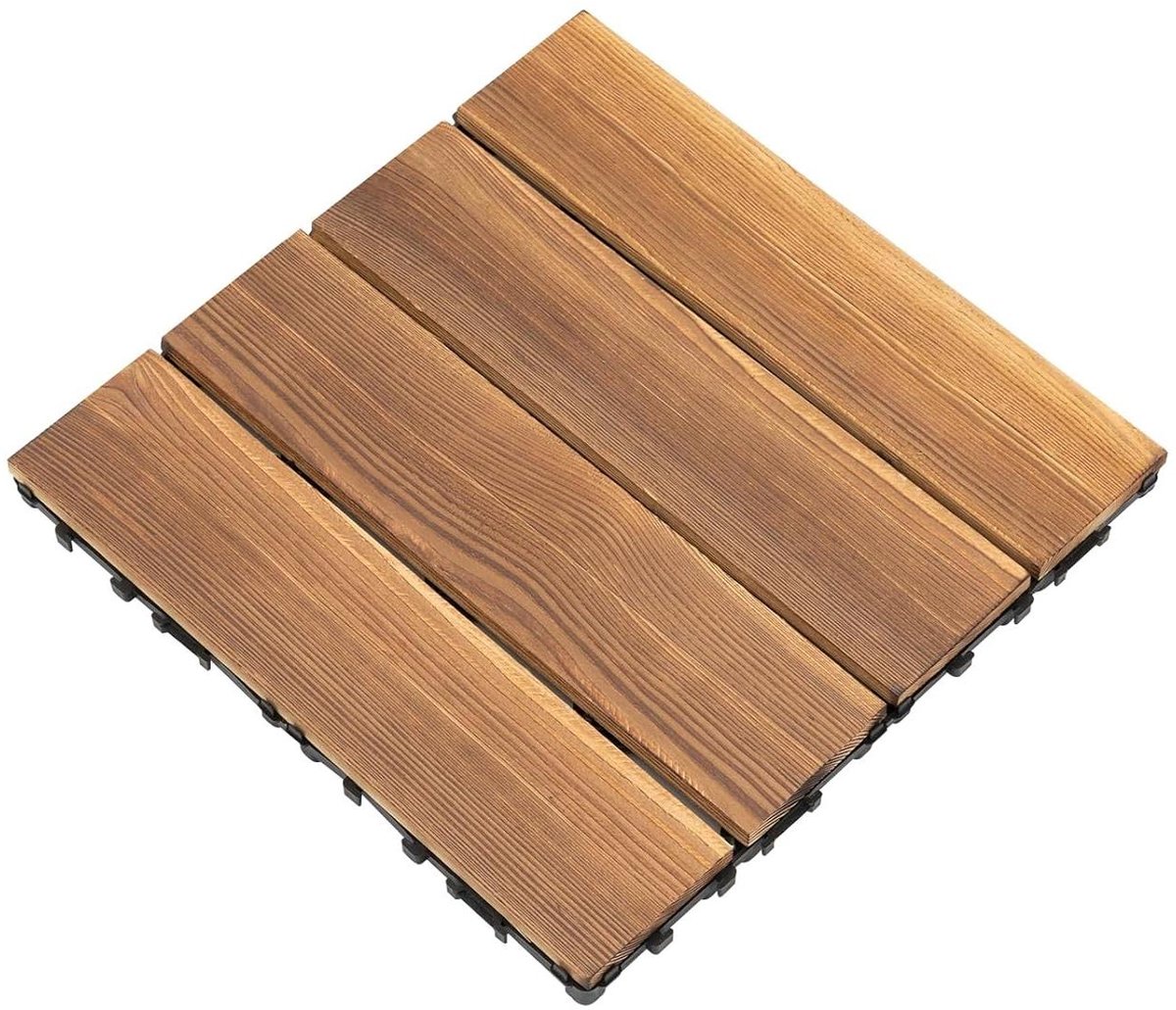 Houten Terrastegels - Vloerbedekking Balkon - Terras Vernieuwen - Massief Larikshout - 36 Stuks - Bruin