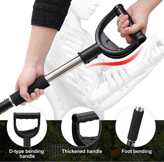 Harde 78 cm Tuinspade voor steenachtige vloeren - Puntig Staal met D-vormige handgreep - Zware Autoschep - Opgraven Camping Auto Tuin - Zwart — afbeelding 5