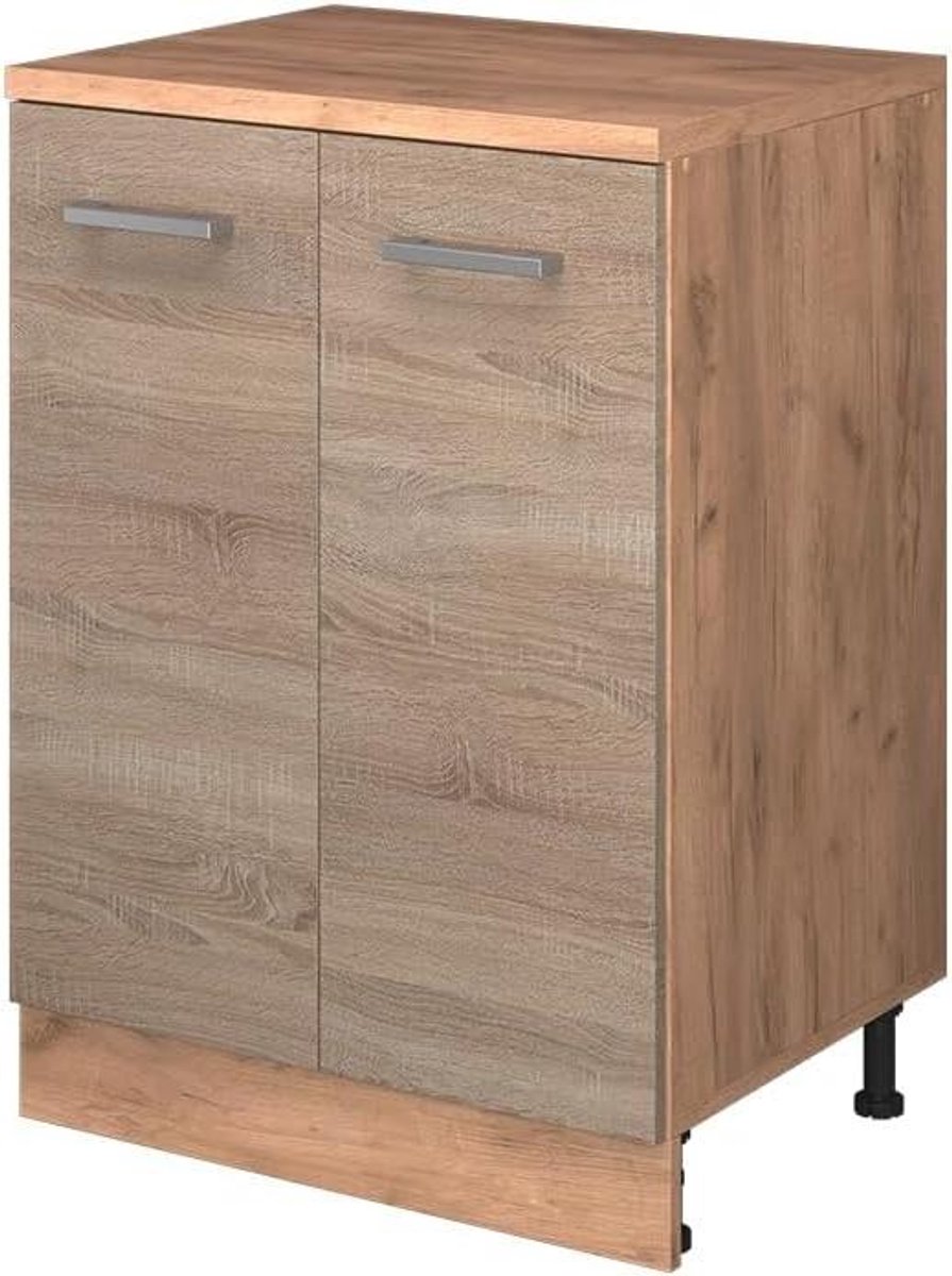 Keukenkast schuine wand - Moderne opberger - Ruimte benutten - Met 2 deuren - 60 cm breed - Sonoma eiken