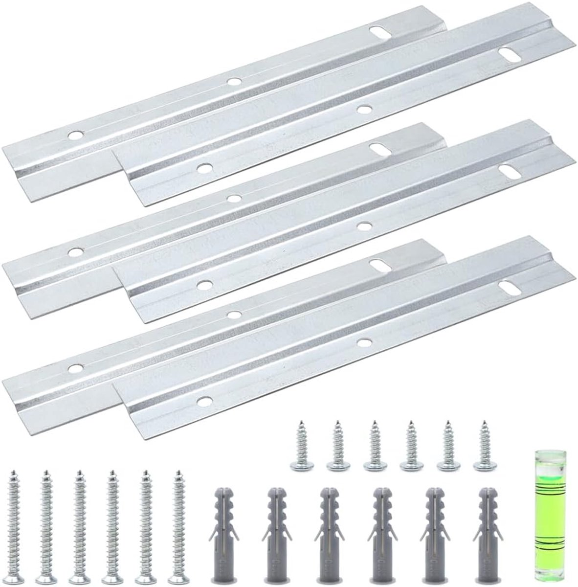 6 stuks 15 cm Z-klemmen om op te hangen, Z-profielophangrail, uitgerust met schroeven voor zwaar frame, hoofdeinde voor bed, spiegel
