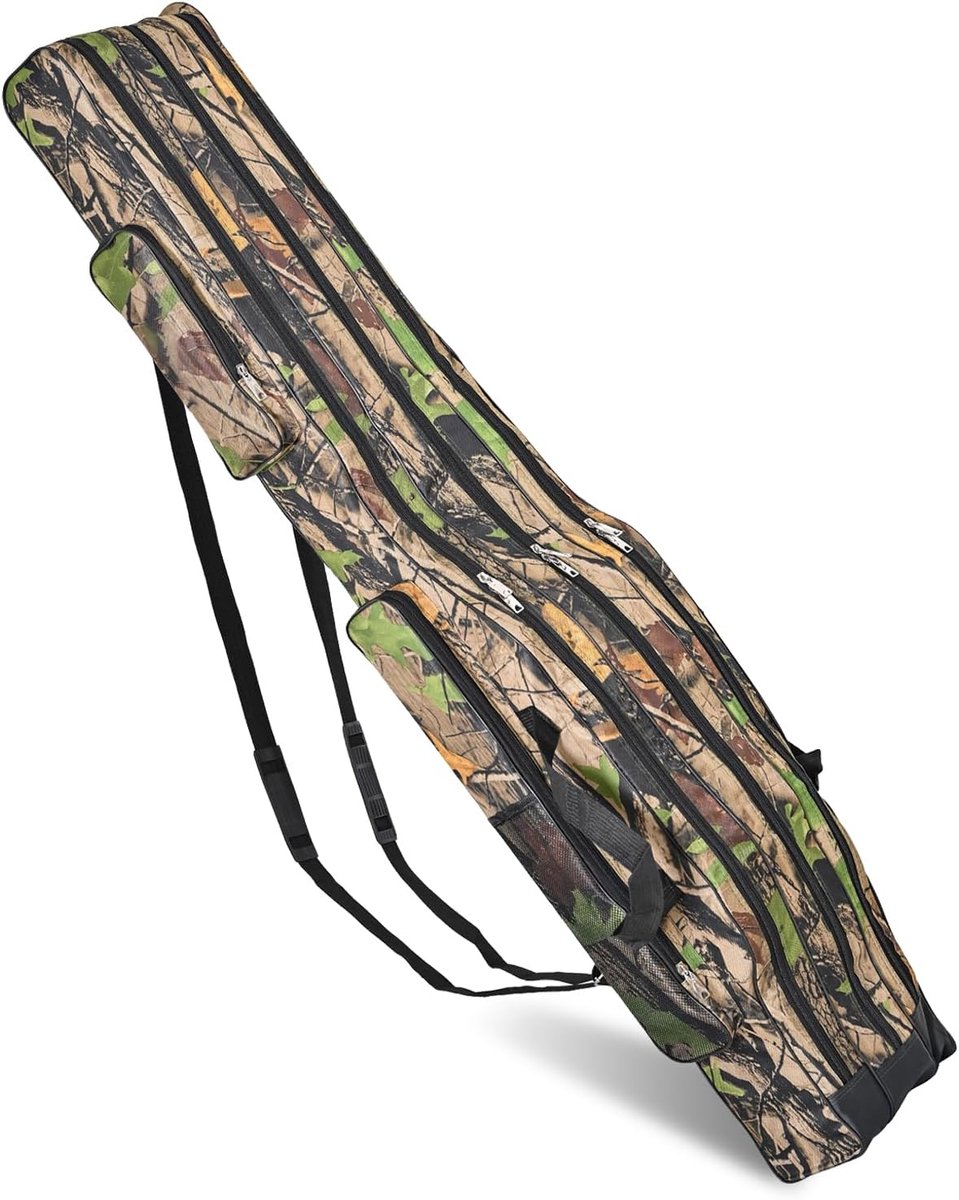 draagbare opvouwbare hengeltas, vishengeltas voor hengels, hengelhouder, visgerei, 150 cm, beige, outdoor