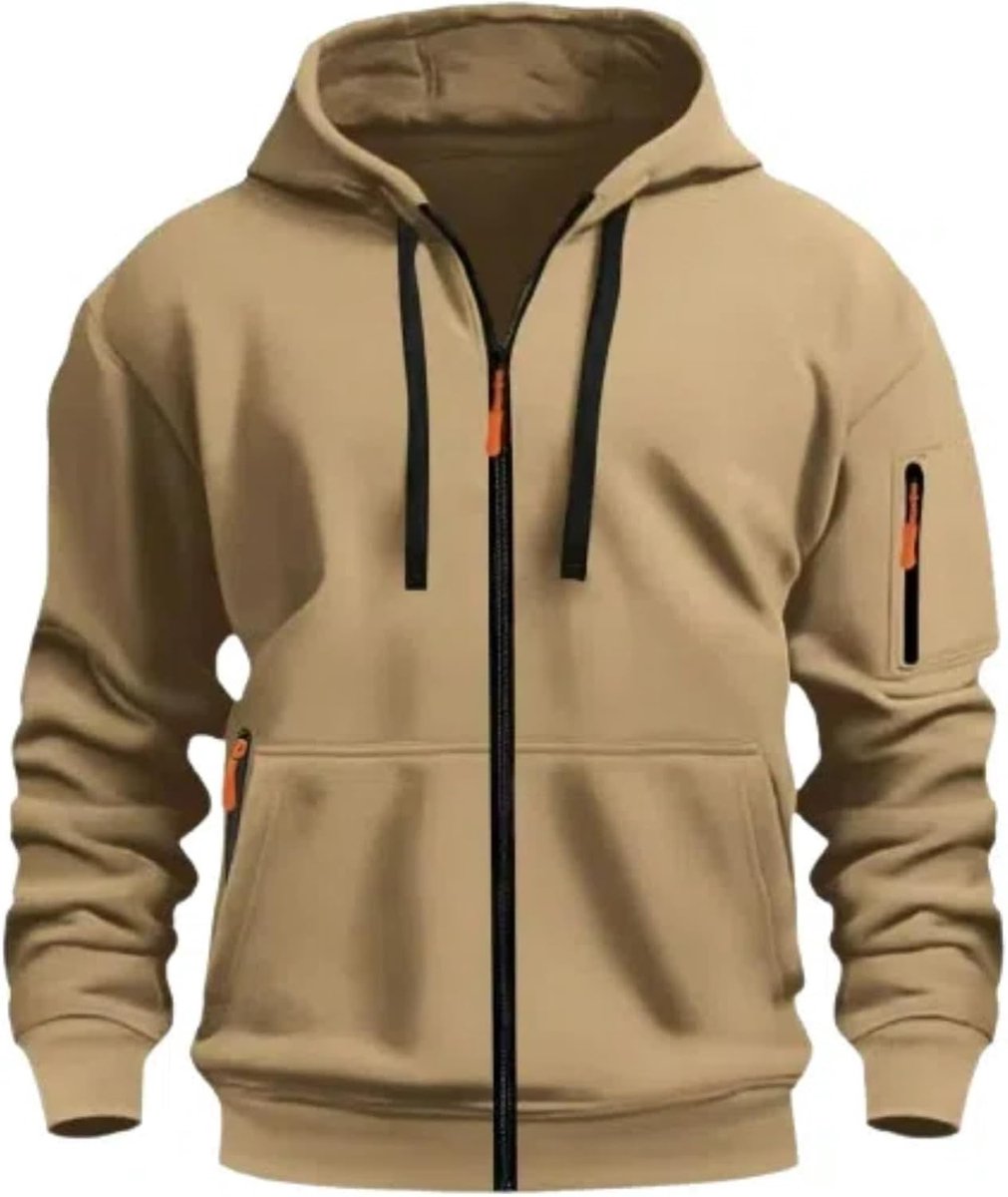 Heren hoodie met rits pullover zakken lange mouw rits manchetten shirts hoodie fleece effen normale pasvorm casual capuchon sweatshirt tops