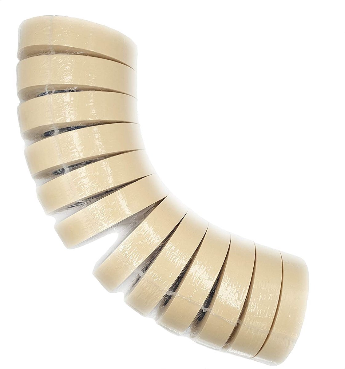 Schilderstape, schildersplakband, verftape, in een voordelige verpakking, ideaal voor carrosserie- en schilderwerken, masking tape (12 rollen - 25 mm)