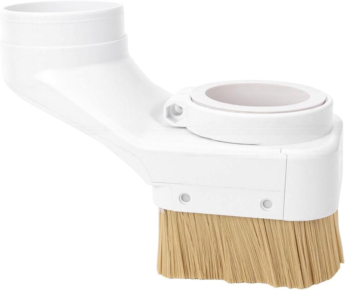 Spindelstofkap - Stofafzuiging frees - Precisie graveren - Dubbele deur borstels - 80 mm poort - Wit