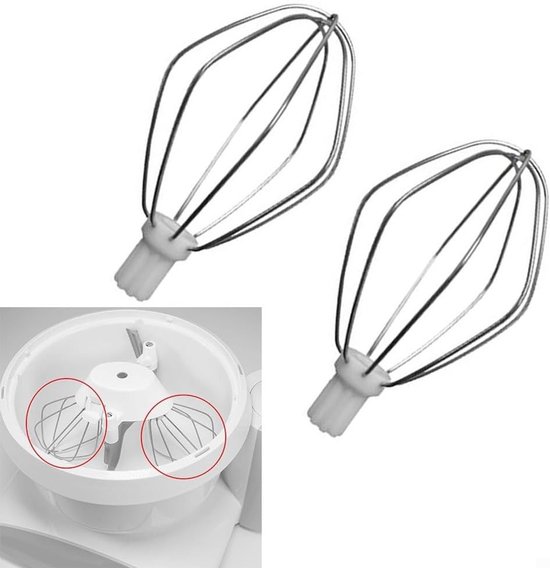 Mixer Accessoires - Klopper Set - Keuken Gebruik - Roestvrij Staal - 2 Stuks - Zilverkleurig — afbeelding 3