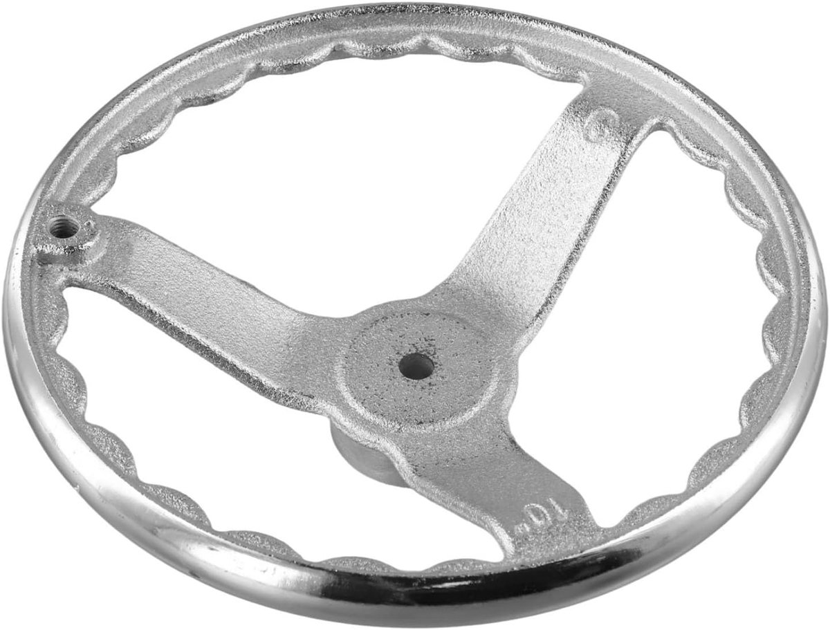 Verchroomd Handwiel - Gietijzer Wiel - Machine Bediening - 3 Spaaks Ontwerp - Tot 305 cm - Zilver