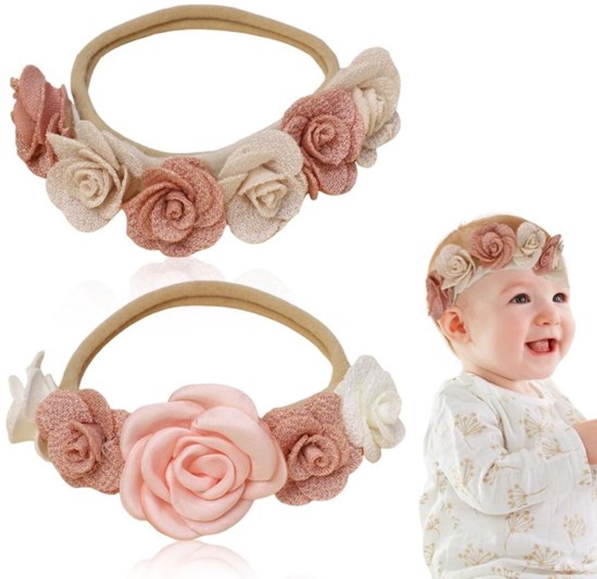 Cosensi - Dailygoods - Dailygoody - Babyhaarband - Rozenbloesem haaraccessoire