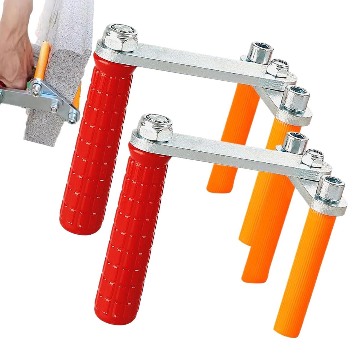 Paneeldrager - Paneel lifter - Plaatmateriaal Verplaatsen - Verstelbaar Klemmechanisme - 115 kg draagvermogen - Roodachtig Oranje