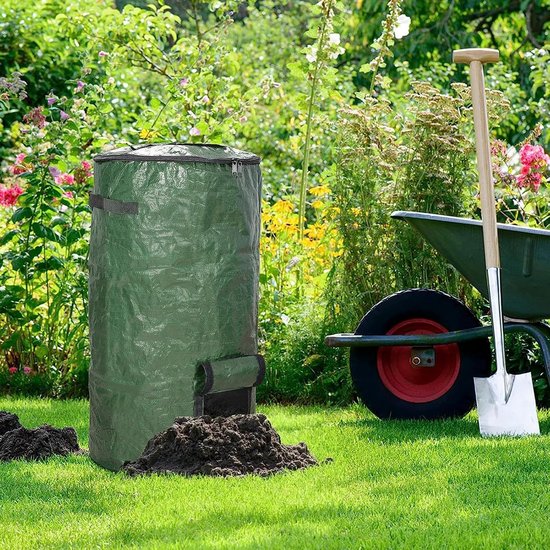 Compostzak Tuinafval - Gazon zak Compostbak - Afval Verzamelen - Met Visueel Venster - 45 x 80 cm - Groen — afbeelding 3