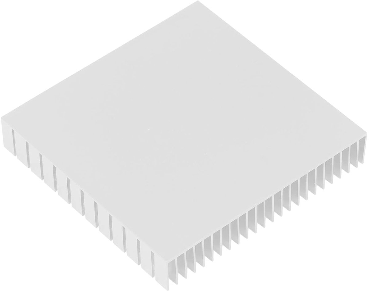 Aluminium Koelvinnen - Warmte Radiator - Componenten Koelen - Oxidatiebehandeling - 120x120x20mm - Wit