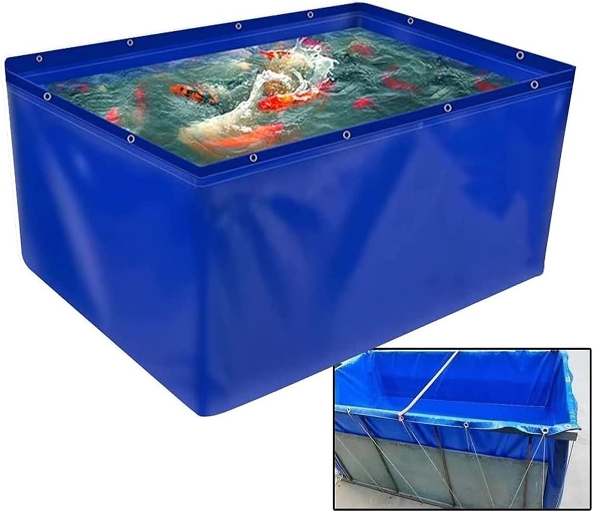 Opvouwbare Visvijver - Zeedoek Bak Watertank - Vis Kweken - Scheurvast Zeildoek - 1 Kubieke Meter - Blauw