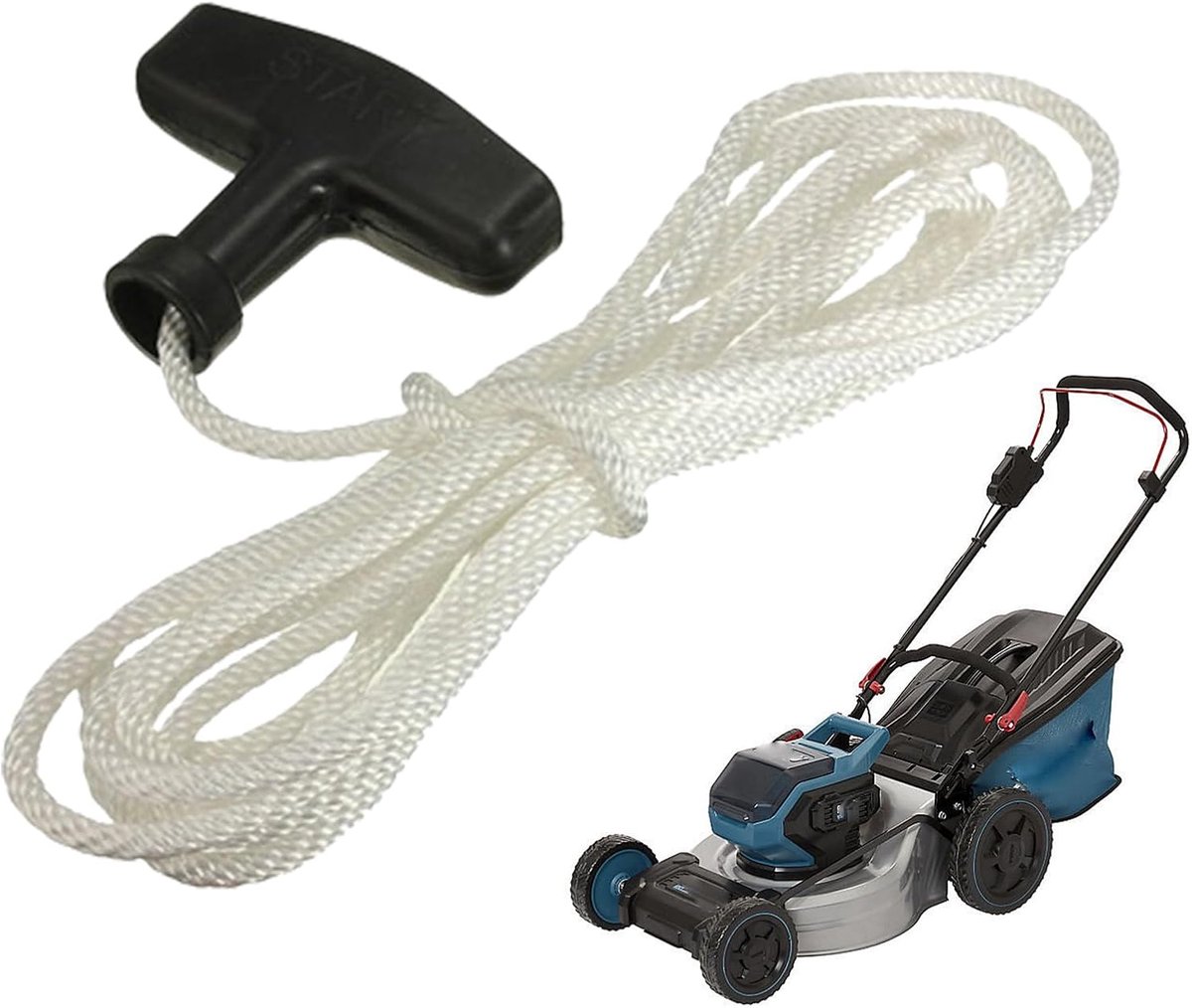 Grasmaaier Trekkoord - Starthulp Kit - Gazon Onderhoud - Brede Compatibiliteit - 3.5 mm x 2 m - Zwart