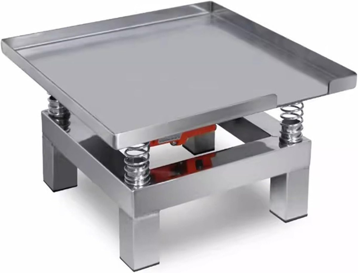 Beton Triltafel - Trillingsplatform - Ontluchten Cement - Krachtige Koperen Motor - 35x35cm - Zilver