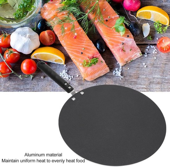Crêpepan met Anti-aanbaklaag - Pannenkoekpan Tawa - Koken en Bakken - Gietaluminium Behuizing - Niet Gespecificeerd - Zwart — afbeelding 3