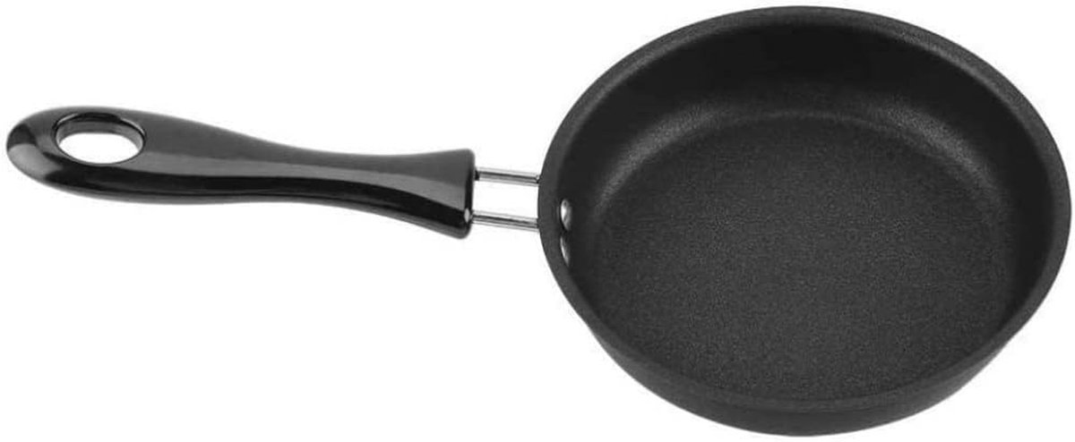 Mini Koekenpan - Wok Pan - Ontbijt Maken - Antiaanbaklaag - 12 cm - Zwart