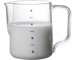 Melkopschuimkannen - Barista kannen - Latte art maken - Met schaalverdeling - 350 ml - Transparant