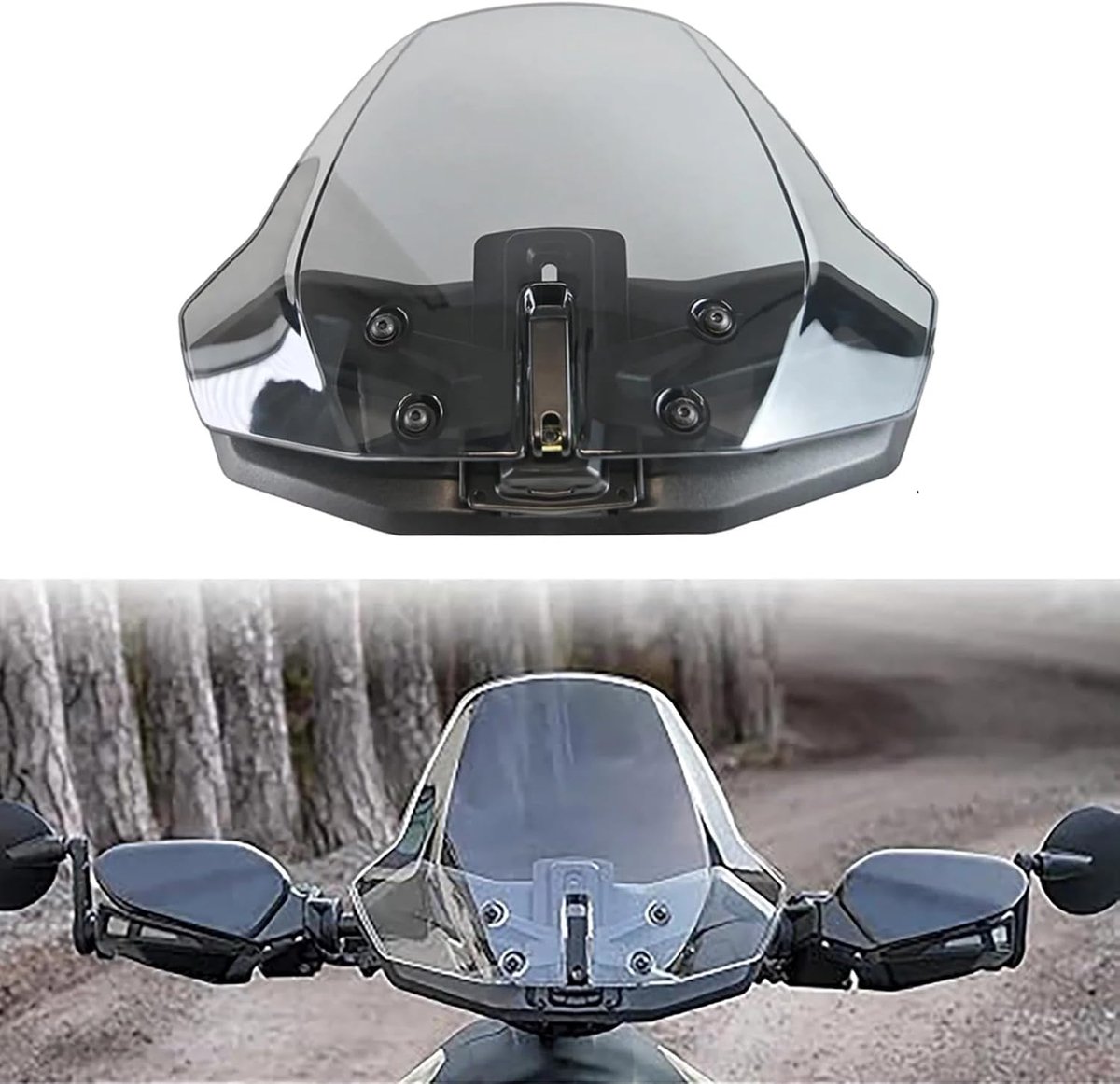 Motor Windscherm - Deflector Verstelbaar - Comfortabel Rijden - Aerodynamisch Ontwerp - 3 Inch Verstelbaar - Smoke Grijs