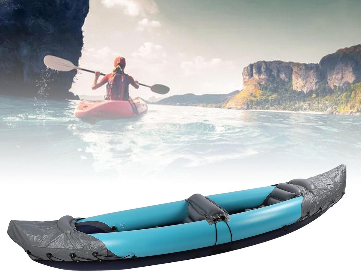 Opblaasbare Kajak - Draagbare Kano - Wateravontuur - Verdikt PVC Materiaal - 2 Personen - Blauw