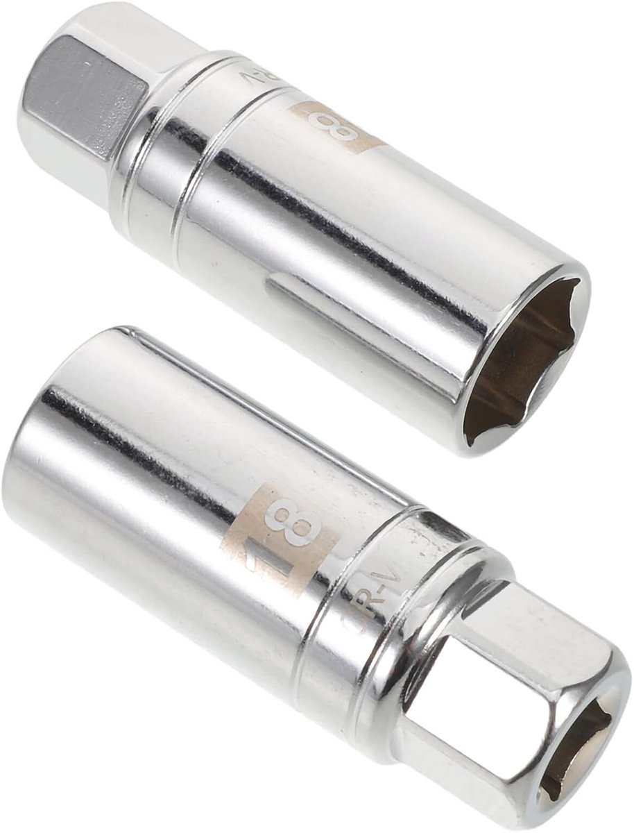 Bougiesleutel Set - Auto Gereedschap - Motor Onderhoud - Magnetische Grip - 2 Stuks - Zilver